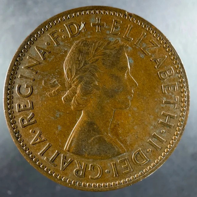 1955 Great Britain Half Penny Bronze Golden Hind Choice Example