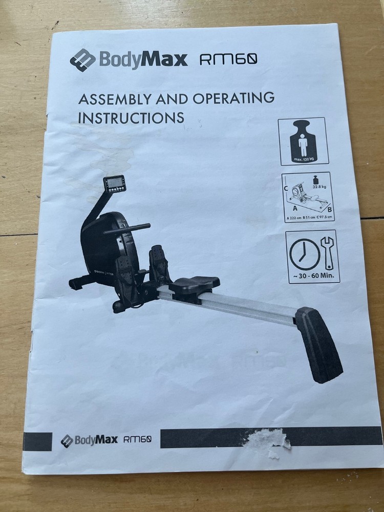 Foldable BodyMax RM60 rowing machine used