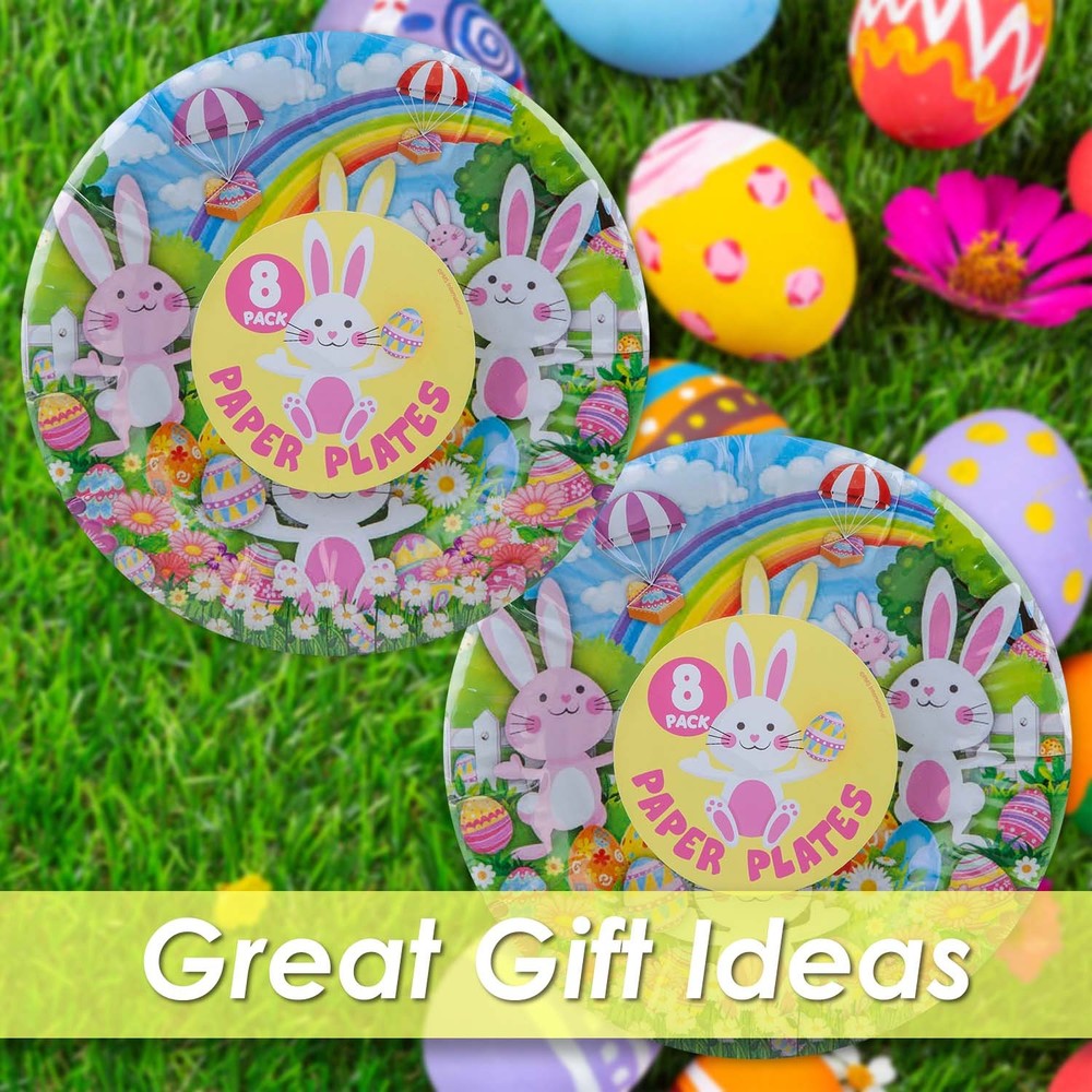 Easter 7" Plates Disposable Tableware 18cm x 18cm Multicolour X 2