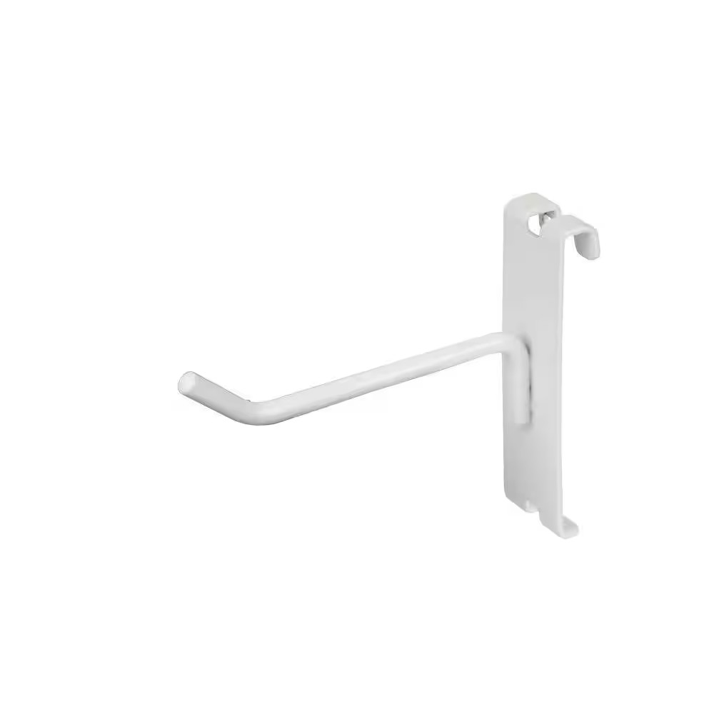 4 In. White Gridwall Hooks for Grid Panel Display (50-Box)