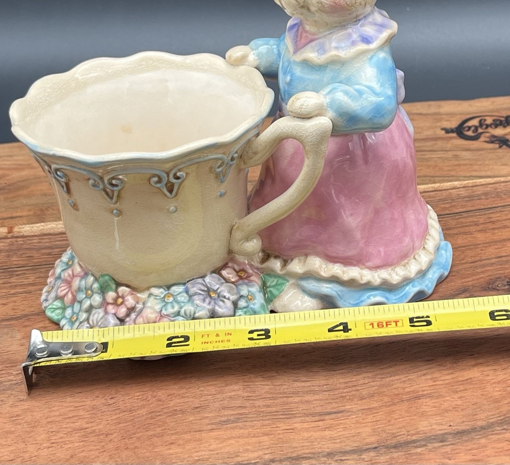 Department 56 Easter Bunny Teacup Ceramic Planter