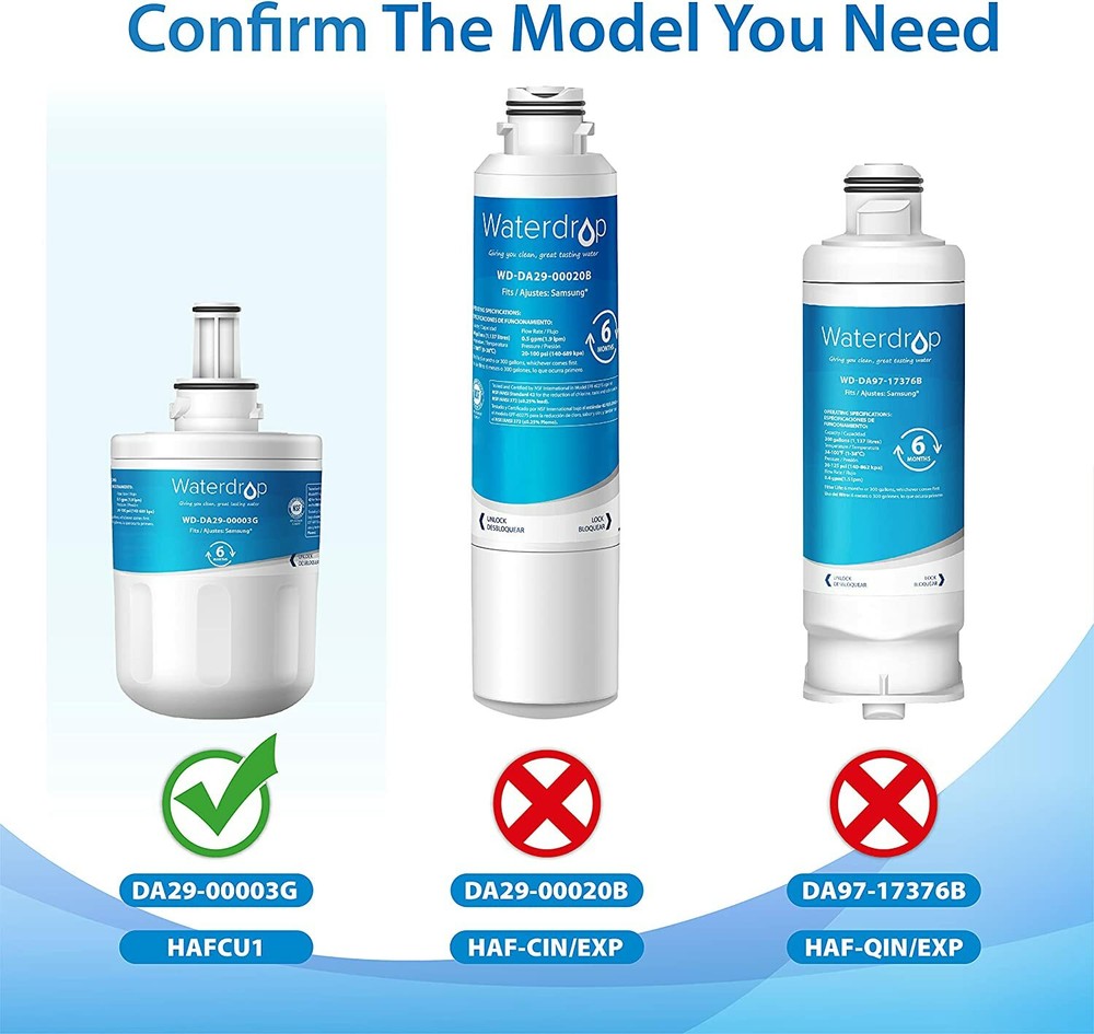 Waterdrop DA29-00003G Refrigerator Water Filter, Replacement for Samsung (2)