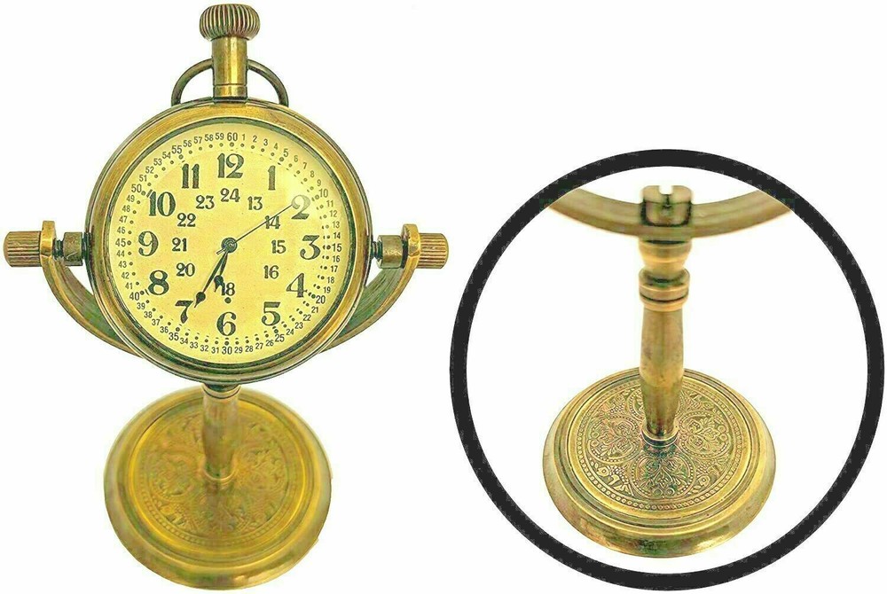 Antique Nautical brass table clock Desk Clock Desktop Maritime Clock Gift item