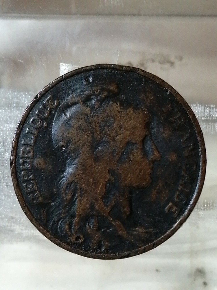 REPUBBLICA FRANCESE 5 CENTIMES 1917 DUPUIS BRONZO