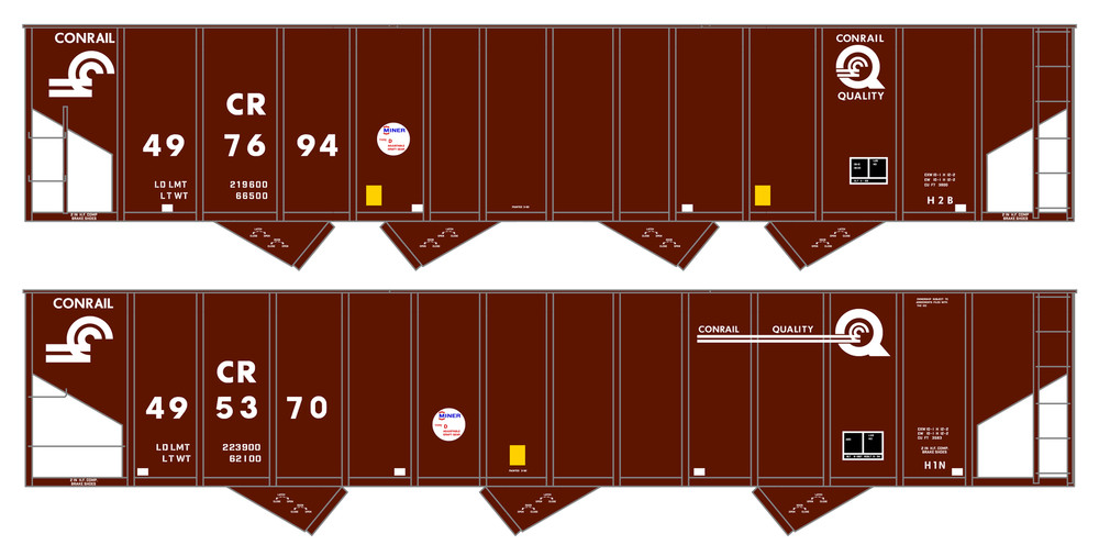 K4 HO Scale Decals Conrail Open Hopper White Conrail Quality