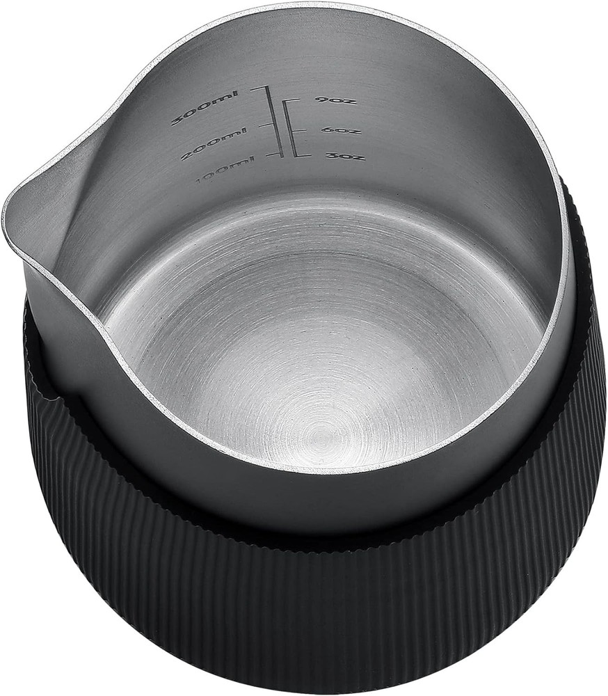 Handleless Milk Pitcher - Espresso Steaming Pitcher with Round Spout - 18/8 S...