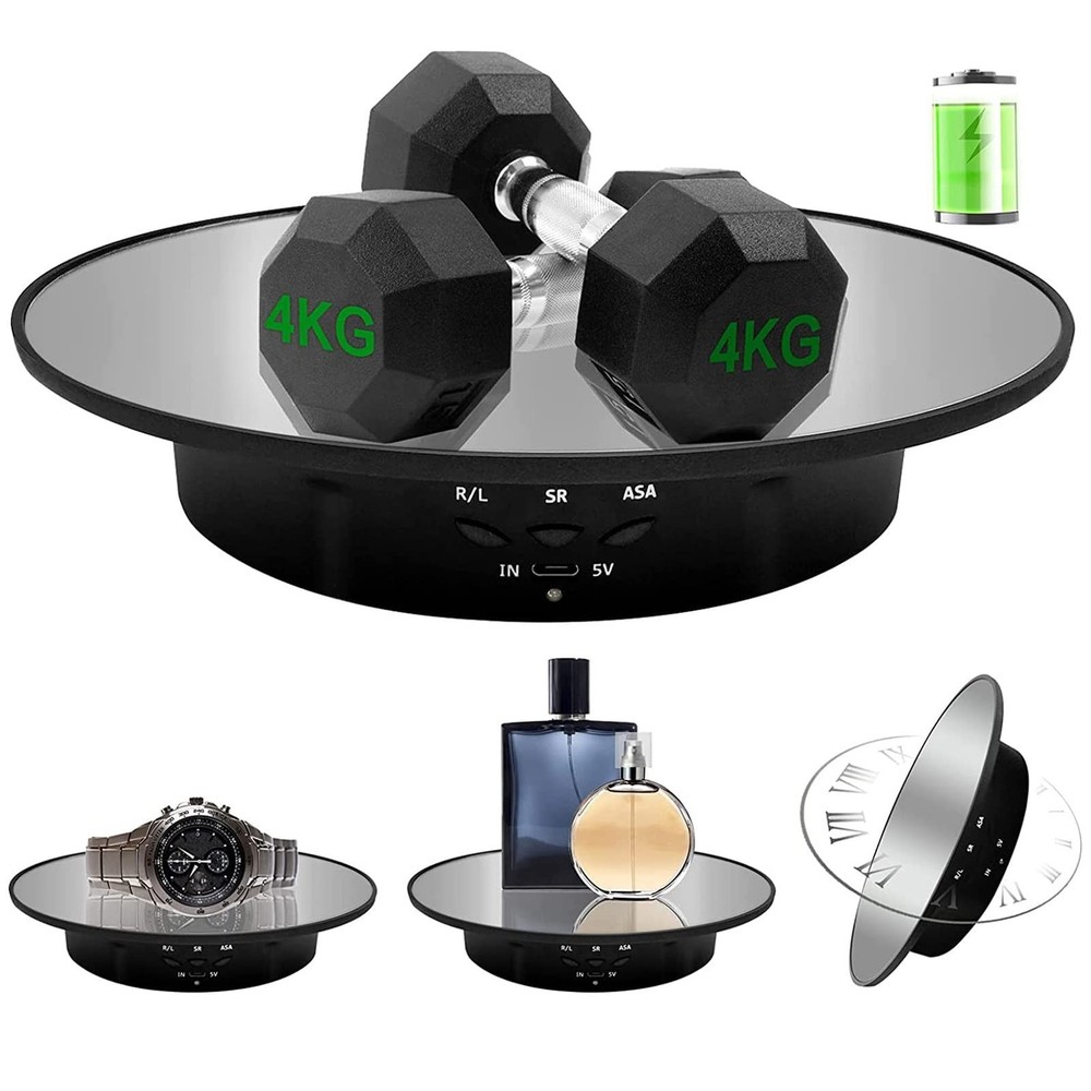 Motorized Rotating Display Stand 7.87inch /17.6lb Loadmirror Covered 360 Degree