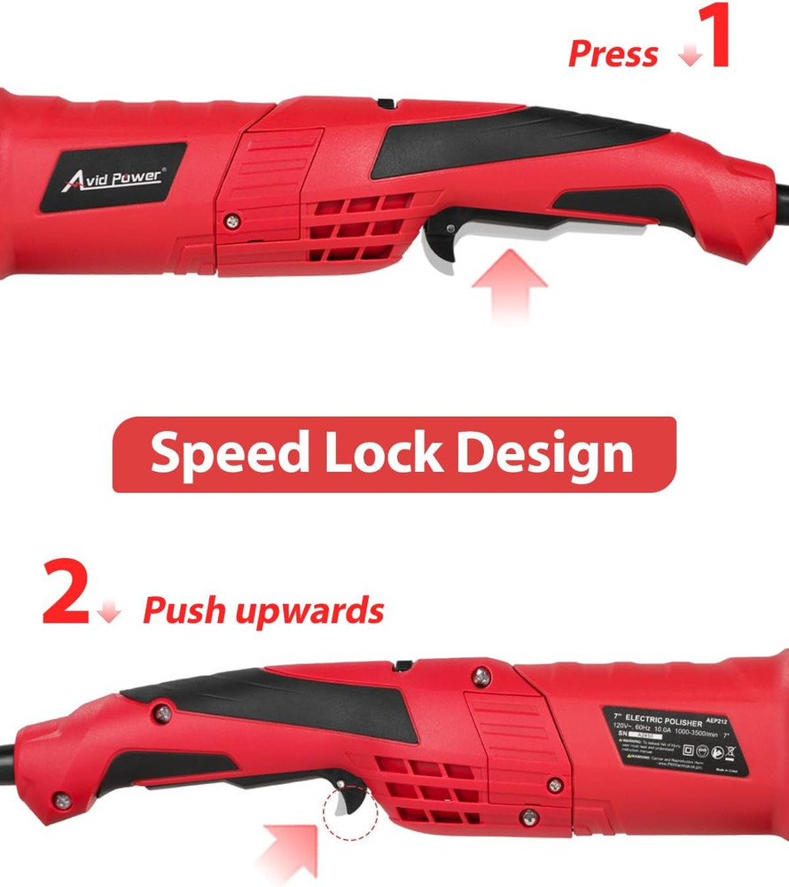 Car Buffer Polisher, 6 Variable Speed 1000-3500 RPM, Rotary Buffer Waxer Kit wit