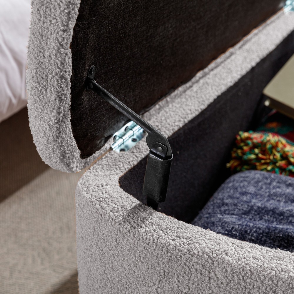 Storage Ottoman Bench Upholstered Padded with Storage Entryway