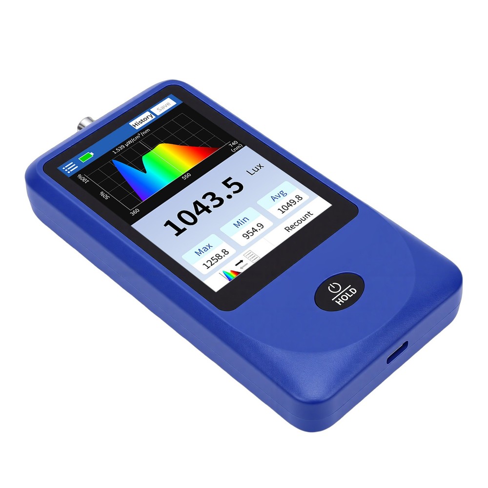 Light Spectrum Meter Handheld Spectrometer Illuminance Meter Curve