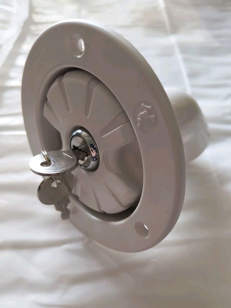 RV FreshWater Inlet Water Filler Cap Gravity Water Lockable White