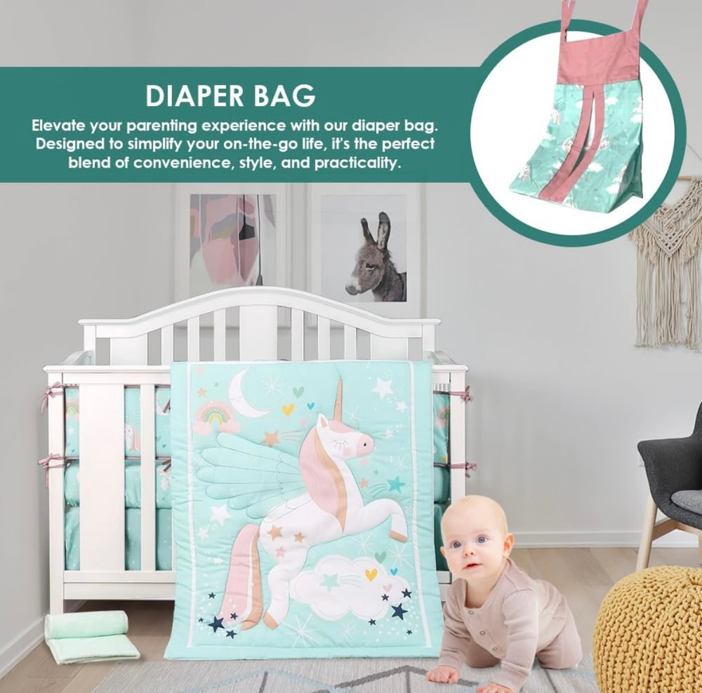Unicorn Crib/Toddler Bed Set