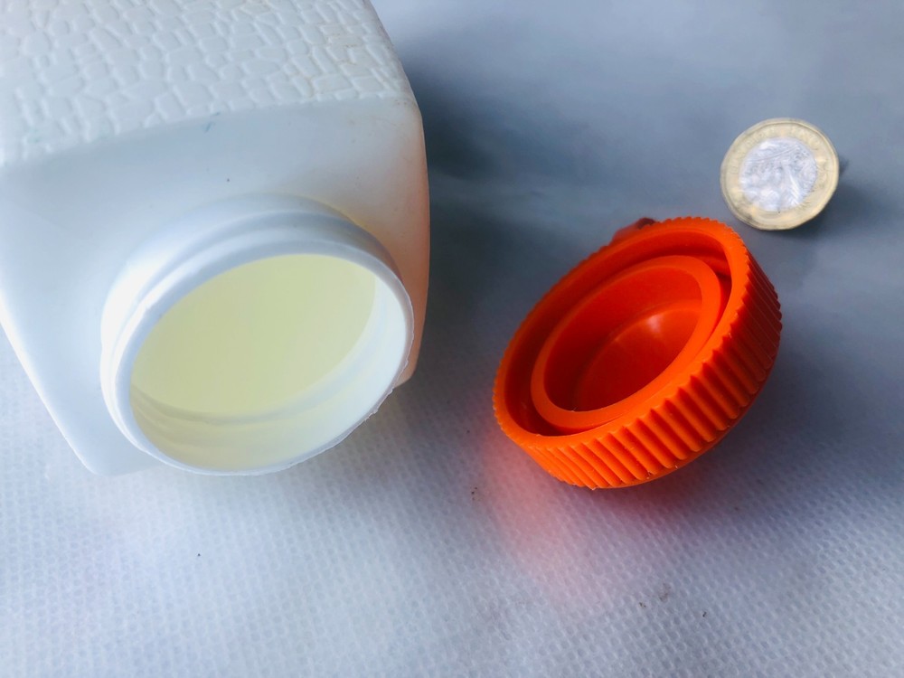 Salt Bottle White Orange Plastic Vintage ra