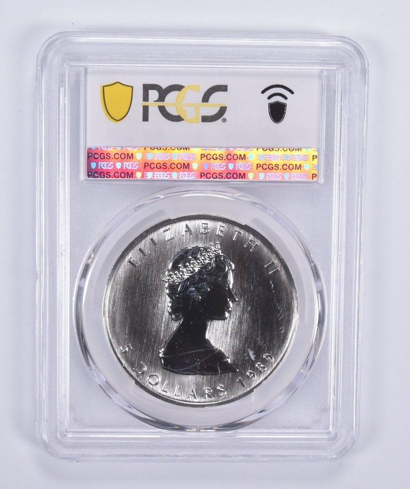 MS69 1989 Canada 5 Dollar Maple Leaf 1 oz Silver PCGS Blue Lbl