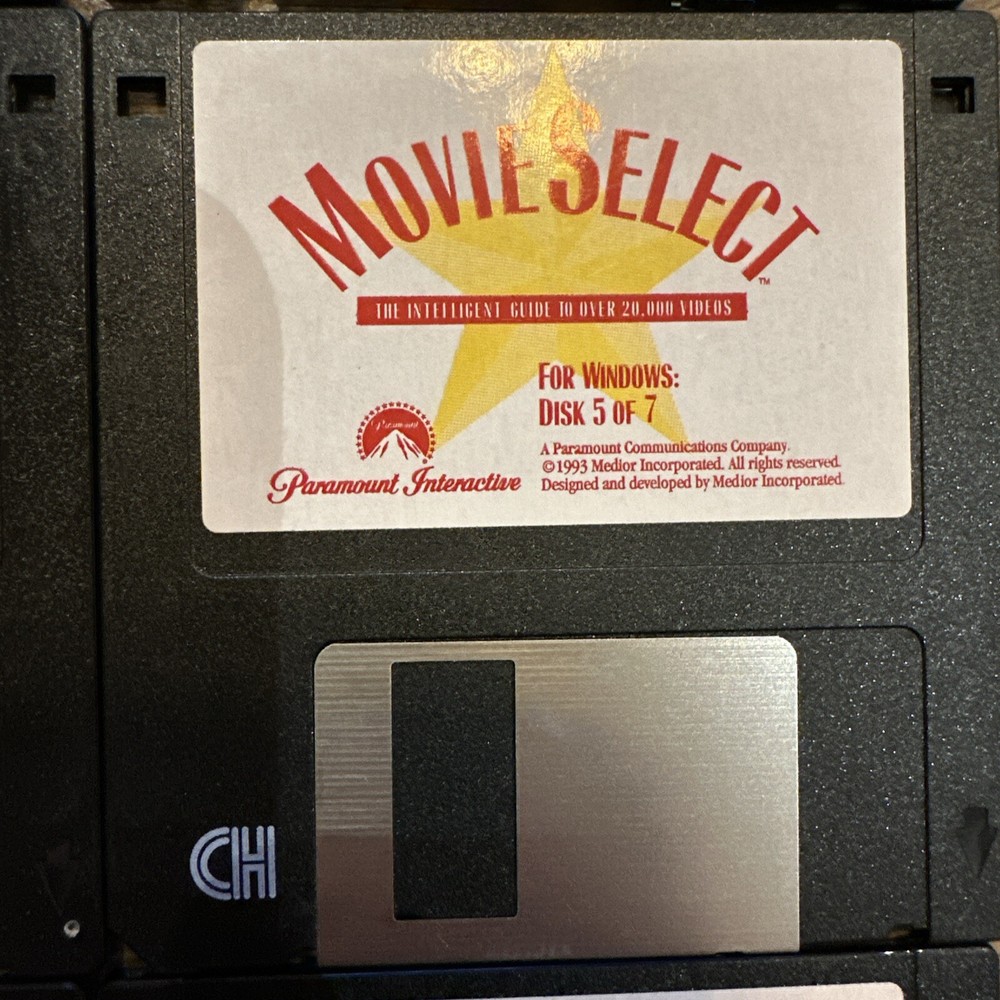 Movie Select For Windows By Paramount Interactive 3.5 Media 7/7 Complete