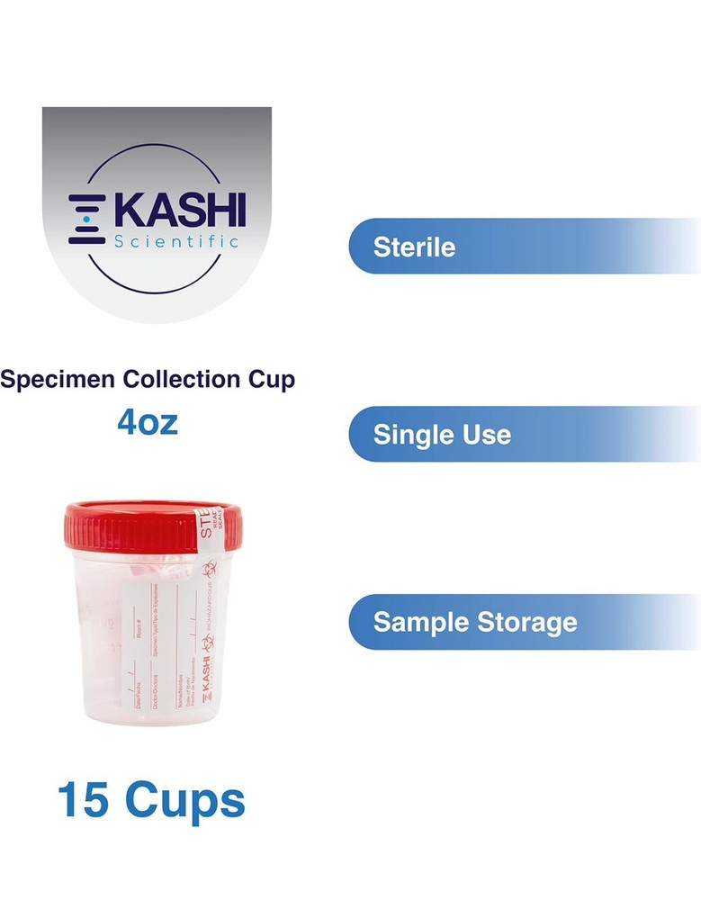 New-KASHI 100mL Tamper Evident Specimen Collection Cup.