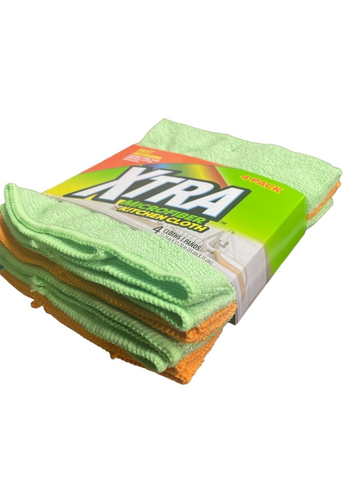 Xtra Microfiber Kitchen cloth 2PK=8pc 14 x 14 inches +Elegance Kitchen Towel