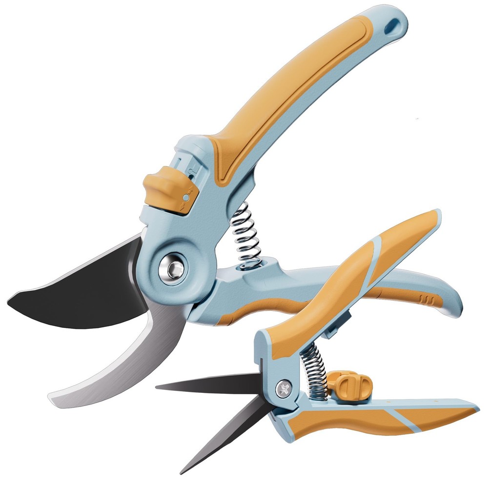 NEXON Garden Pruning Shears 2 Pack, 8" Bypass Hand Pruner & 6.25" Precision G...