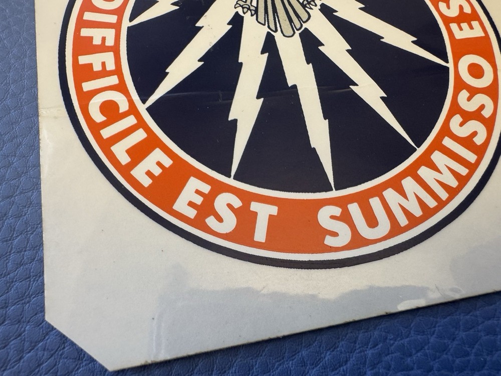 Rare DIFFICELE EST SUMMISO ESSE Glossy STICKER Military Vintage Original