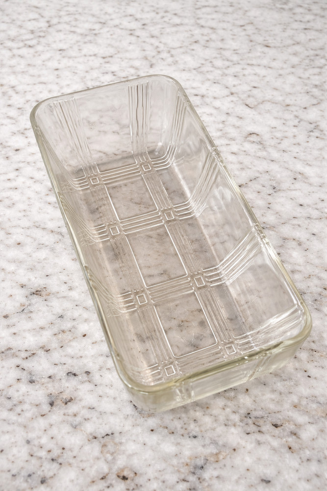Vintage Clear Glass Loaf Pan Ribbed Baking Dish Rectangular Bread Pan Kitchenwar