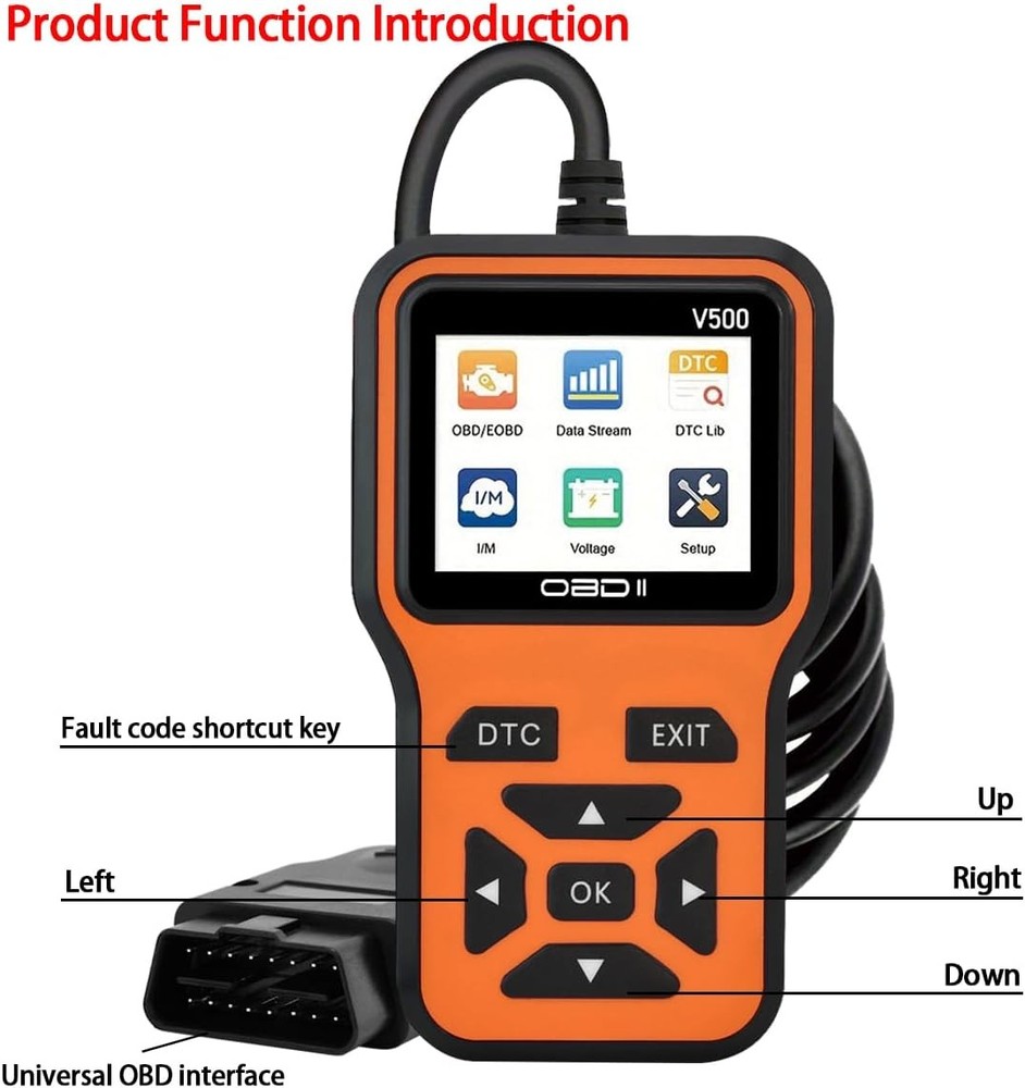 OBD2 Scanner Diagnostic Tool - Check Engine Light Code Scanner Tool with Reset,