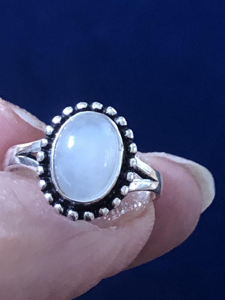 Dainty Moonstone Ring Size 7 Artisan Made Southwest