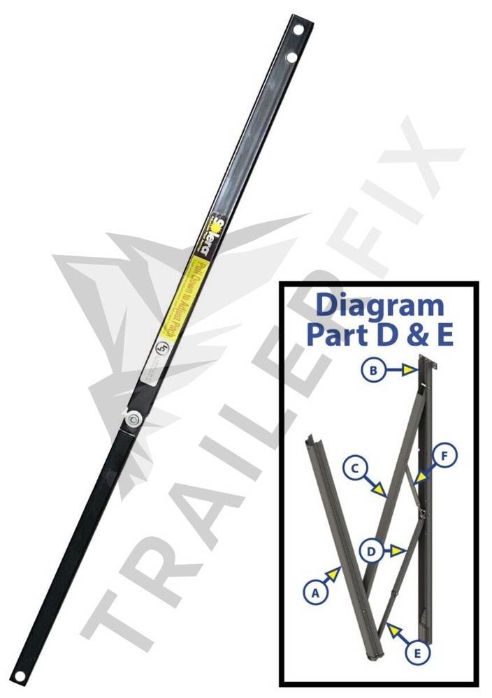 Lippert 675364 Solera 63" Overall Awning Pitch Arm Overall Length 33"