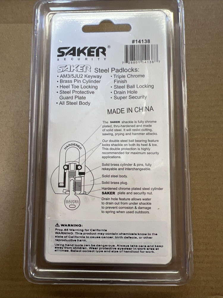 Heavy Duty Long Shank Saker Lock