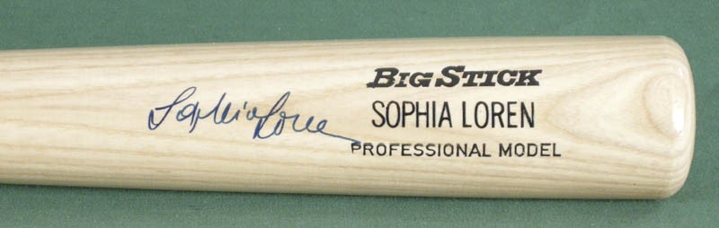 SOPHIA LOREN - BASEBALL BAT SIGNED