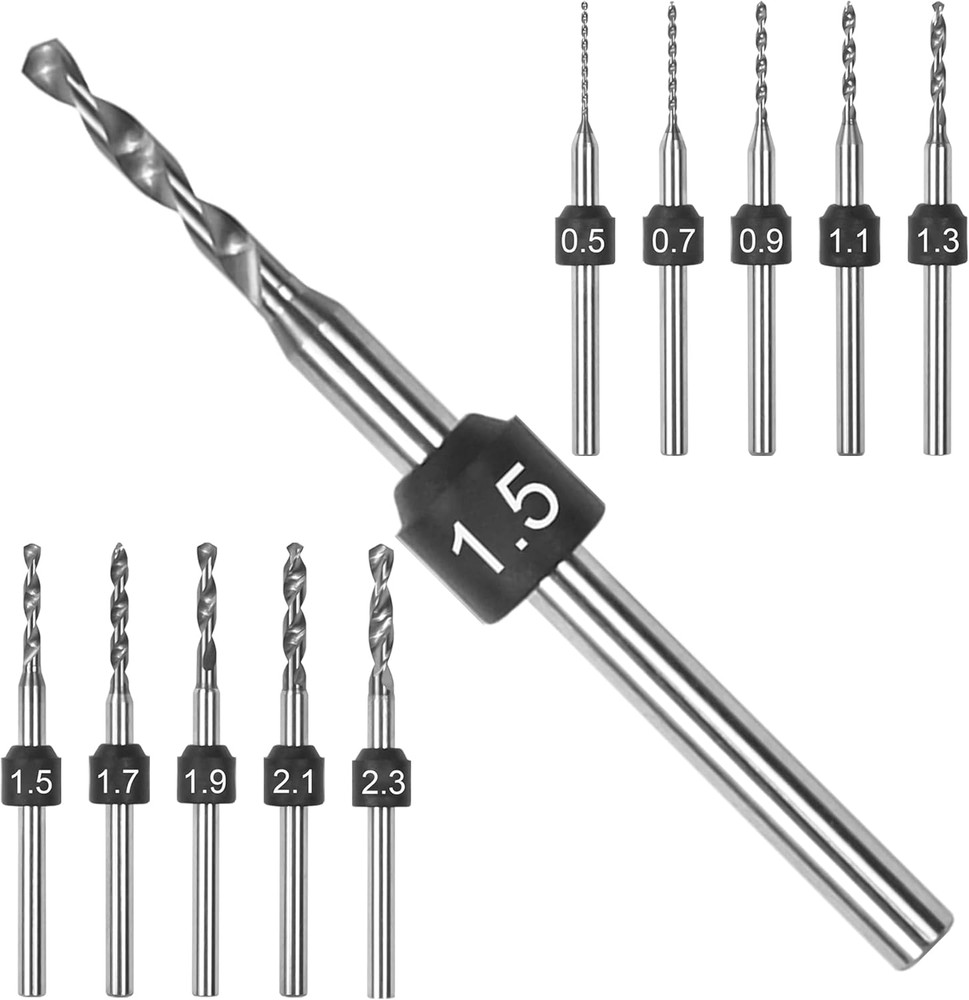 AM Electric Mini Drill Pen & PCB Micro Drill Bit Set (10 Pcs)