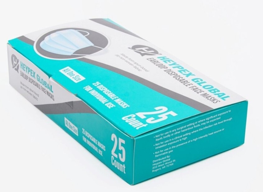 Heypex Global Earloop Disposable Face Masks, 1,250ct
