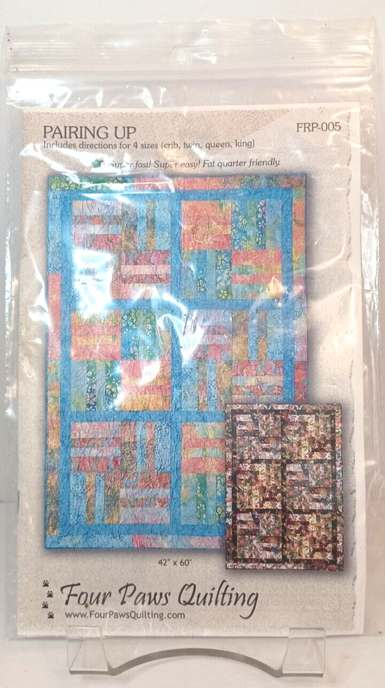 Four Paws Quilting Pattern Pairing Up 4 Sizes Pattern #FRP-005