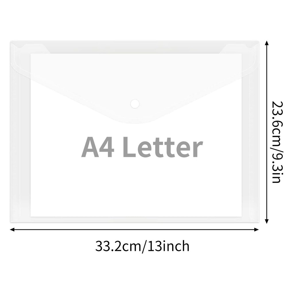 30pcs Plastic Envelopes, Clear Reusable Poly Envelope Waterproof File Folder ...