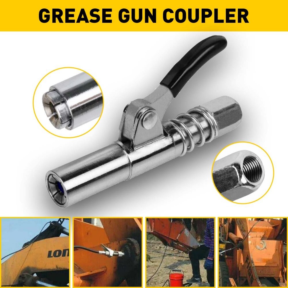 Grease Gun Coupler Double Handle 10000PSI Quick Release Lock Injection Nozzles