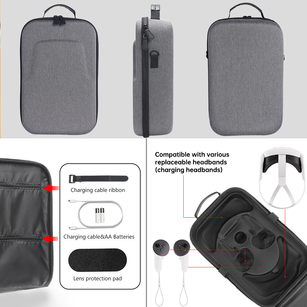 Carrying Case Storage Shoulder Bag For Quest 3 VR Headset Controller Accessories