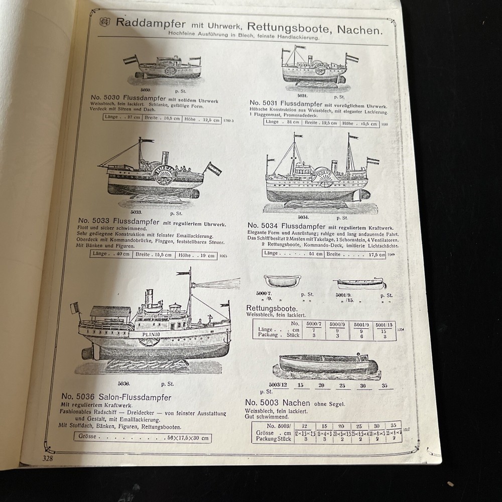 German MARKLIN Model Ships Catalog Copy