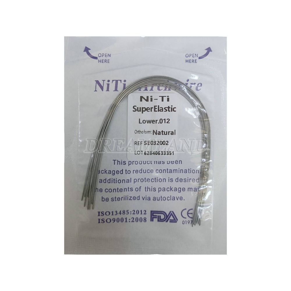 Orthodontic Super Elastic NITI Arch Wires Round/Rectangular Natural Form