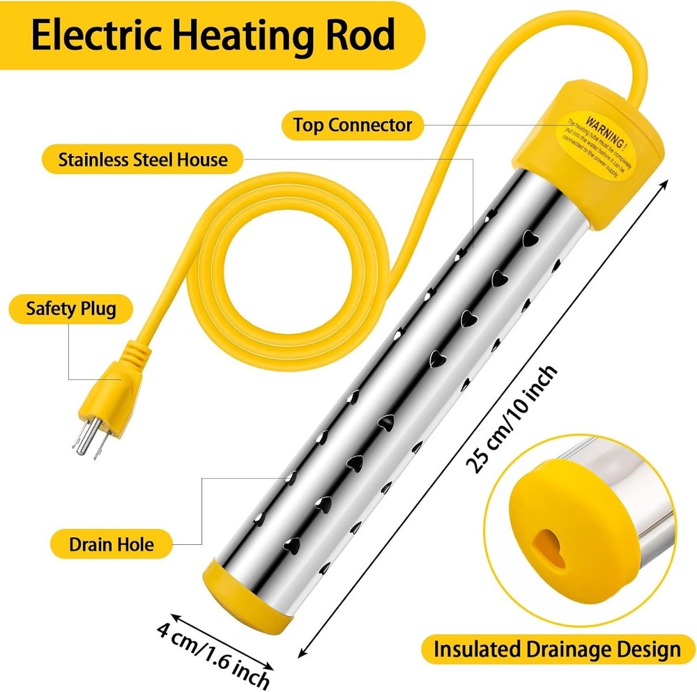 Portable Electric Submersible Pool Heater Set=