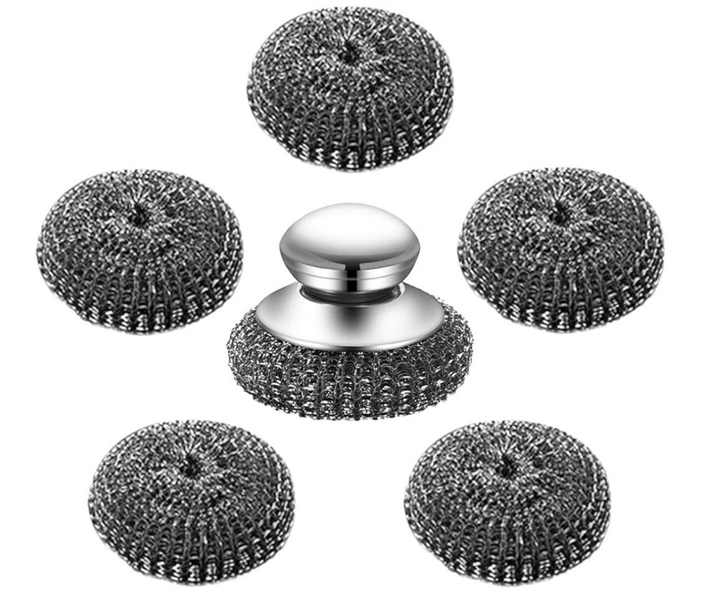 Steel Wool Scrubber 1 Handle + 5 Refills