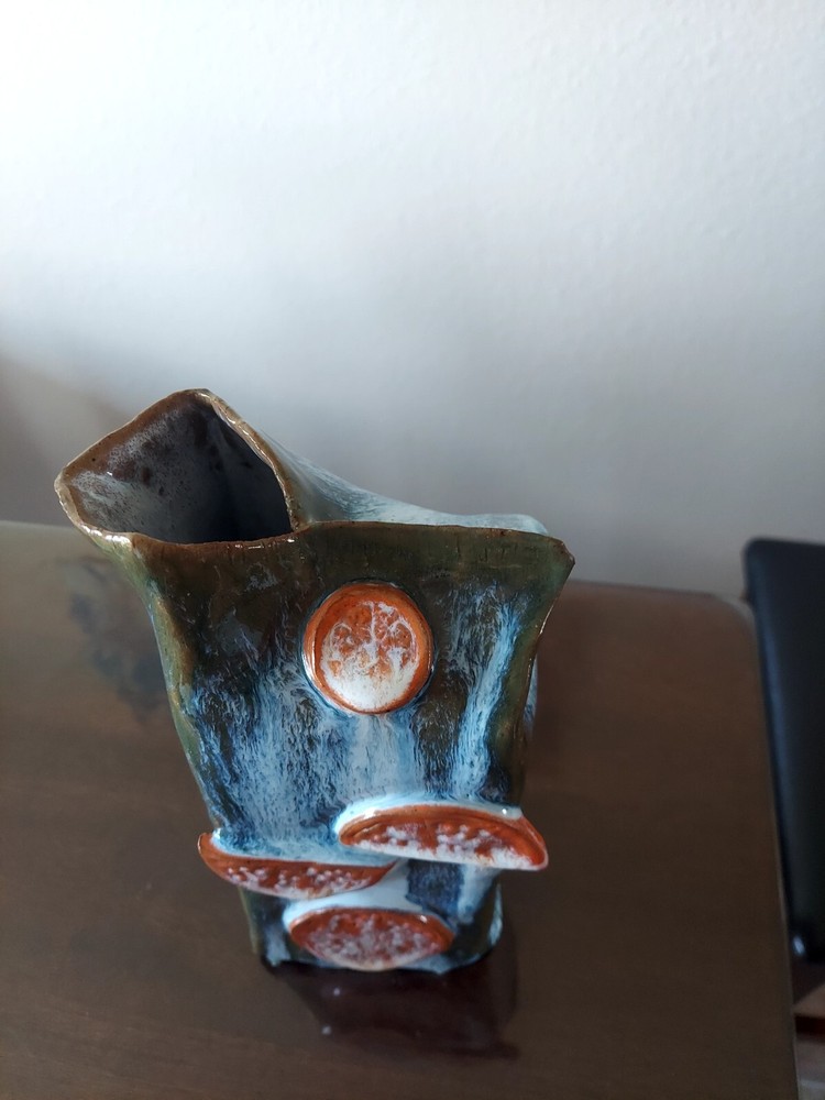 Original Ceramic Orange Juice Box Medium Sculpture Handmade Art