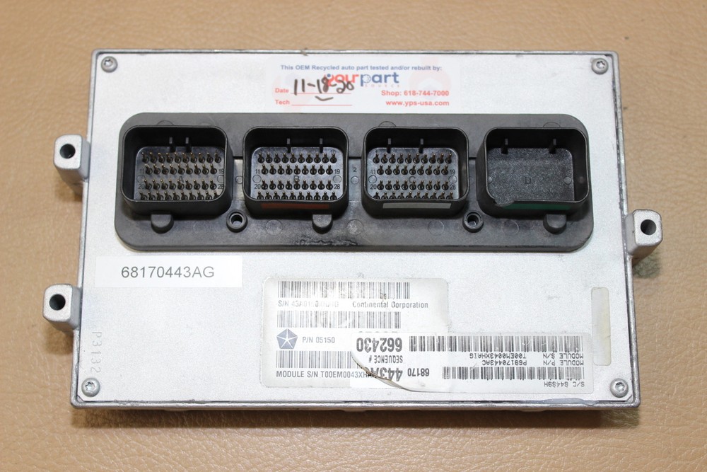 13 DODGE DURANGO 3.6L PCM ECM ECU ENGINE CONTROL COMPUTER 68170443AG TESTED