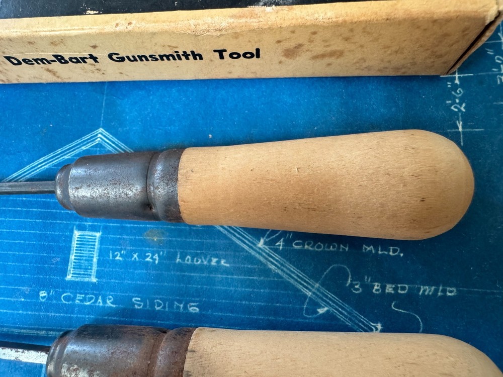2 VINTAGE DEM-BART CO CHECKERING TOOL ORIGINAL BOX GUN EXTRA