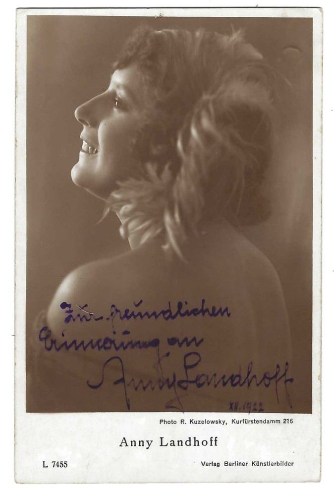 RPPC Opera Singer Anny Landhoff, Signed