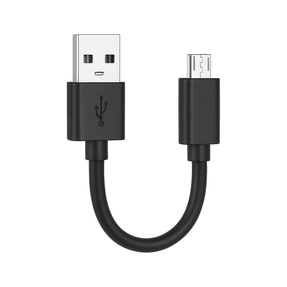 Micro USB to USB A 2.0 Charging Cable 3 Inch (Black)