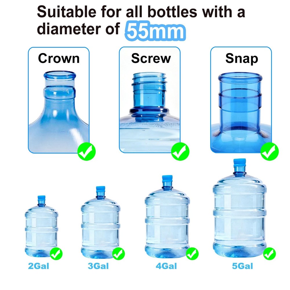 3 Pack 3 and 5 Gallon Water Jug Cap, Upgrade Silicone Reusable Replacement Ca...