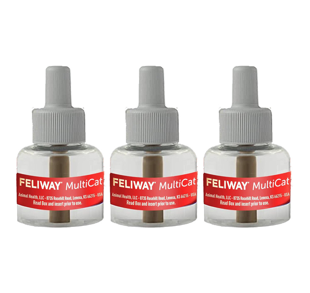 FELIWAY MultiCat Calming Pheromone Cat Calming Diffuser, 30 Day Refill 3/6 Pack
