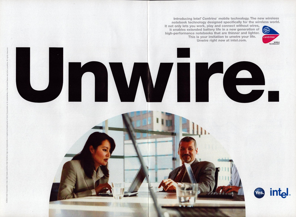 Intel Centrino Mobile Technology New Wireless Notebook Vintage Print Ad 2003