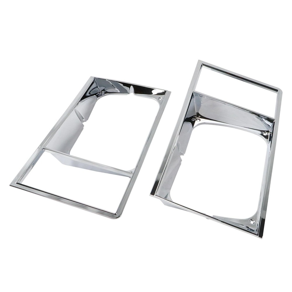 LOSTAR 2PCS Headlight Bezel Assembly Set Compatible with 1978-1979 Silver