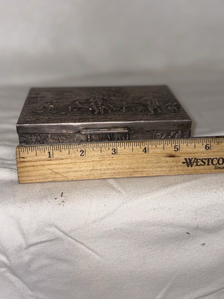 Silver Plated Embossed Box with Cedar-Lined Interior 1920s Hans Jensen Repousse