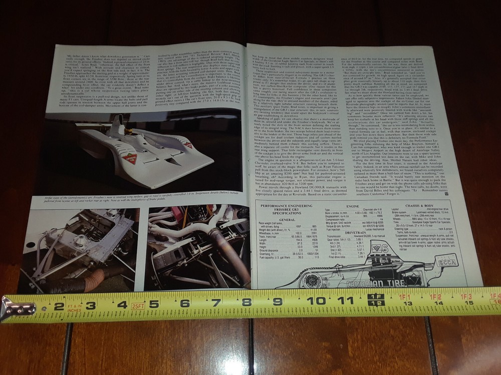 1983 FRISSBEE GR3 CAN AM RACE CAR ORIGINAL ARTICLE